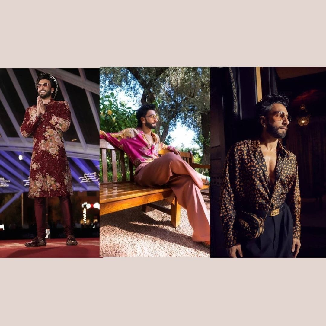 RANVEER SINGH UPS HIS FASHION GAME IN MARRAKECH WITH DRAMATIC SILHOUETTES AND STYLISH DESIGNS.