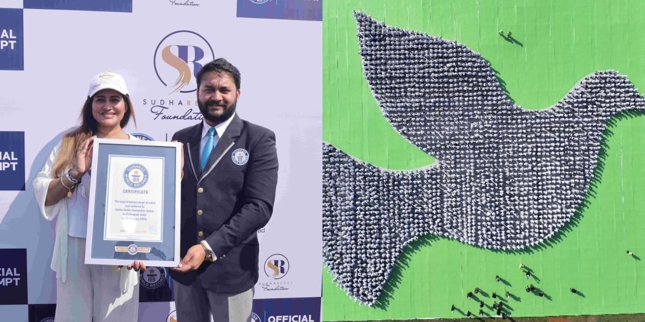 Hyderabad Sets Guinness Record with Massive Human Dove Formation